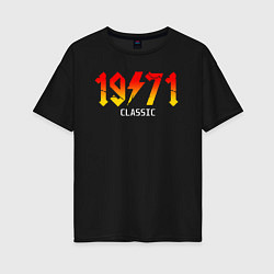 Футболка оверсайз женская 1971 стилизация под ACDC, цвет: черный