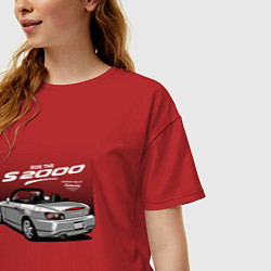 Футболка оверсайз женская Honda S2000 Хонда 2000, цвет: красный — фото 2