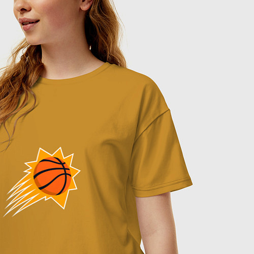 Женская футболка оверсайз Финикс Санз NBA / Горчичный – фото 3
