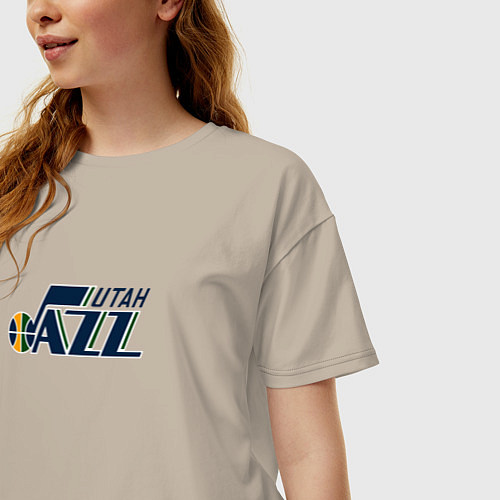 Женская футболка оверсайз Юта Джаз NBA / Миндальный – фото 3