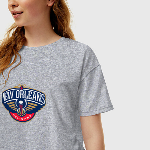 Женская футболка оверсайз Нью-Орлеан Пеликанс NBA / Меланж – фото 3