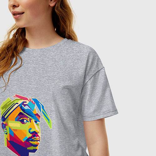 Женская футболка оверсайз 2PAC Style / Меланж – фото 3