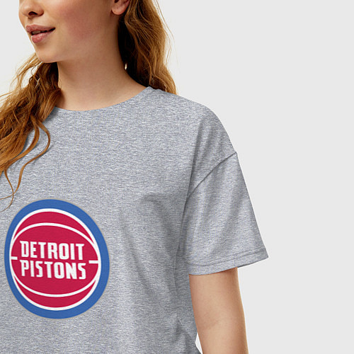 Женская футболка оверсайз Детройт Пистонс NBA / Меланж – фото 3
