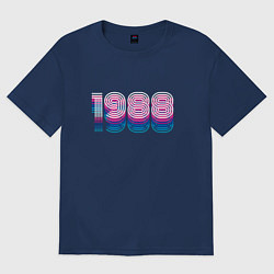 Футболка оверсайз женская 1988 Год Ретро Неон, цвет: тёмно-синий