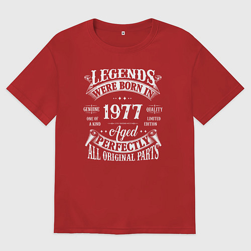 Женская футболка оверсайз Легенды рождаются в 1977 году / Красный – фото 1