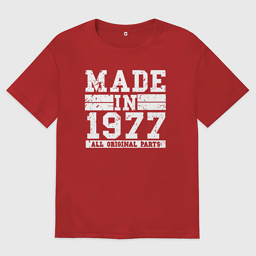 Женская футболка оверсайз Сделано в 1977 году / Красный – фото 1