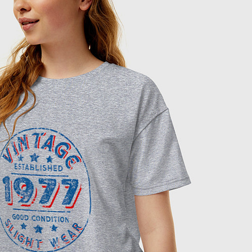 Женская футболка оверсайз Год изготовления 1977 / Меланж – фото 3