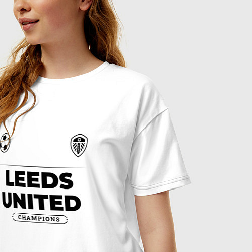Женская футболка оверсайз Leeds United Униформа Чемпионов / Белый – фото 3