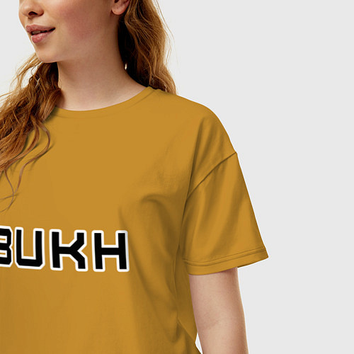 Женская футболка оверсайз BUKHgalter / Горчичный – фото 3