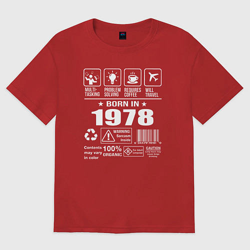 Женская футболка оверсайз Родился в 1978 году / Красный – фото 1