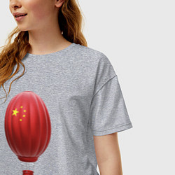 Футболка оверсайз женская 3d aerostat China, цвет: меланж — фото 2