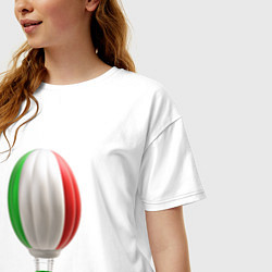 Футболка оверсайз женская 3d aerostat Italy flag, цвет: белый — фото 2