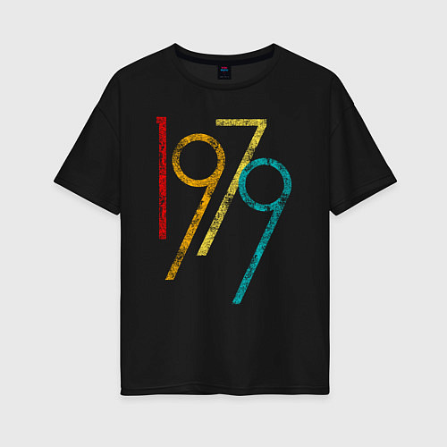 Женская футболка оверсайз Огромное число 1979 / Черный – фото 1