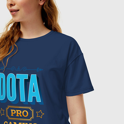 Женская футболка оверсайз Игра Dota PRO Gaming / Тёмно-синий – фото 3
