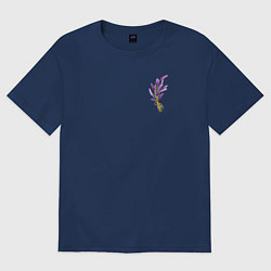 Футболка оверсайз женская Лаванда прованс, цвет: тёмно-синий