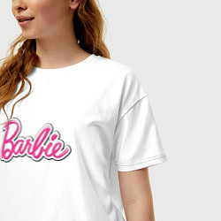 Футболка оверсайз женская Barbie logo, цвет: белый — фото 2