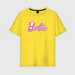 Футболка оверсайз женская Barbie logo, цвет: желтый