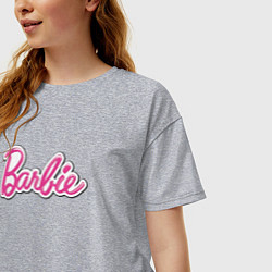 Футболка оверсайз женская Barbie logo, цвет: меланж — фото 2