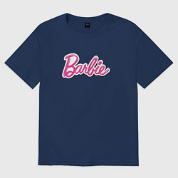 Футболка оверсайз женская Barbie logo, цвет: тёмно-синий