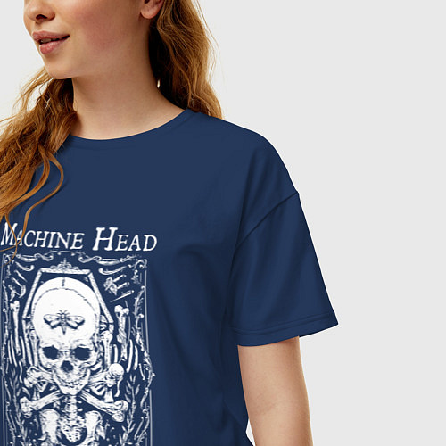 Женская футболка оверсайз Machine Head Catharsis Groove metal / Тёмно-синий – фото 3