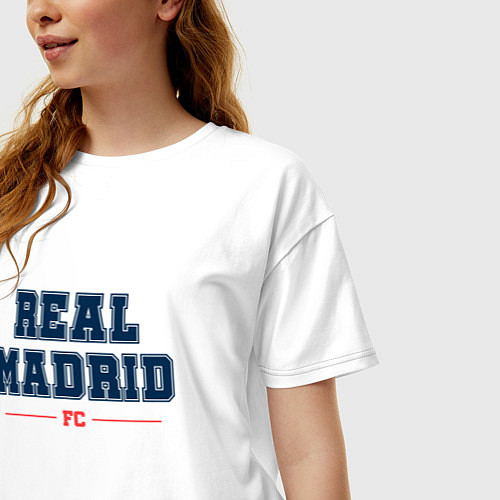Женская футболка оверсайз Real Madrid FC Classic / Белый – фото 3