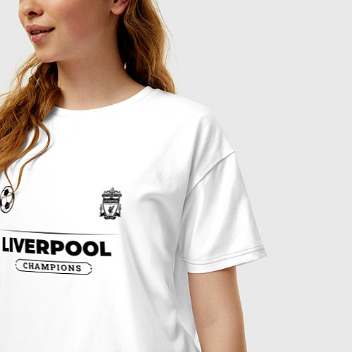 Женская футболка оверсайз Liverpool Униформа Чемпионов / Белый – фото 3