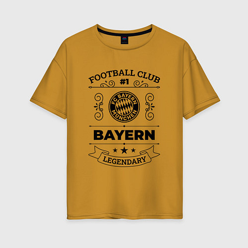 Женская футболка оверсайз Bayern: Football Club Number 1 Legendary / Горчичный – фото 1