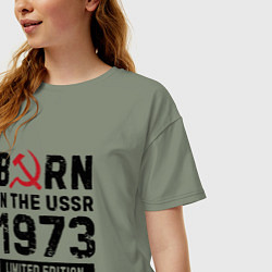Футболка оверсайз женская Born In The USSR 1973 Limited Edition, цвет: авокадо — фото 2