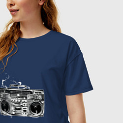 Футболка оверсайз женская Wu-Tang Boombox, цвет: тёмно-синий — фото 2