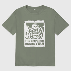 Женская футболка оверсайз Император нуждается в тебе! Белый постер