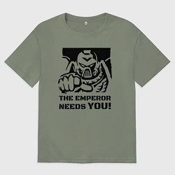 Женская футболка оверсайз Император нуждается в тебе! трафарет