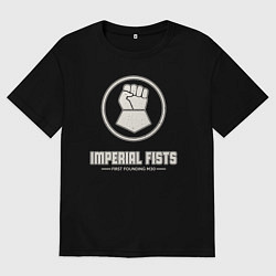 Футболка оверсайз женская Имперские кулаки лого винтаж, цвет: черный