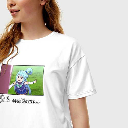 Женская футболка оверсайз Аква в шоке / Белый – фото 3