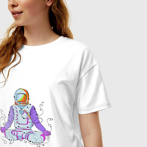Женская футболка оверсайз Space Relax / Белый – фото 3