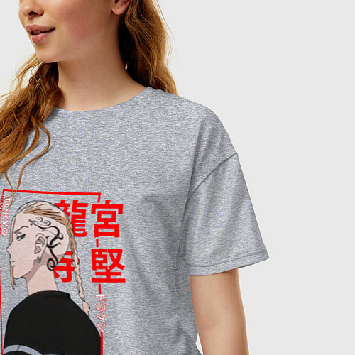 Женская футболка оверсайз ДРАКЕН - DRAKEN ТОКИЙСКИЕ МСТИТЕЛИ / Меланж – фото 3