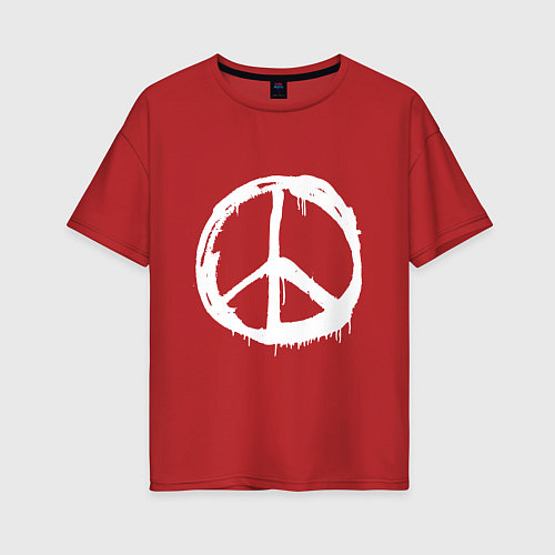 Женская футболка оверсайз Pacific symbol white / Красный – фото 1