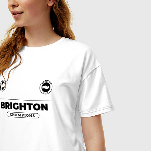 Женская футболка оверсайз Brighton Униформа Чемпионов / Белый – фото 3