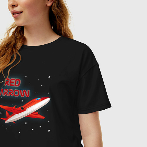 Женская футболка оверсайз Красная Стрела Airplane / Черный – фото 3