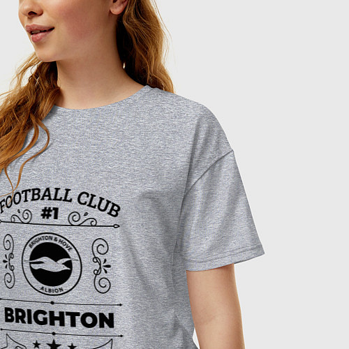 Женская футболка оверсайз Brighton: Football Club Number 1 Legendary / Меланж – фото 3