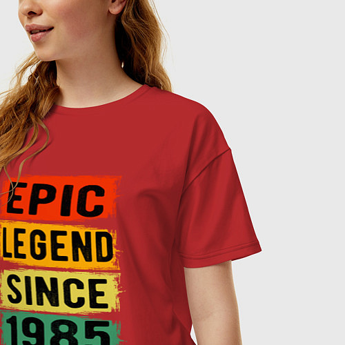 Женская футболка оверсайз Эпичный Легендарный с 1985 / Красный – фото 3