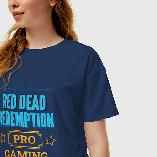 Женская футболка оверсайз Игра Red Dead Redemption PRO Gaming / Тёмно-синий – фото 3