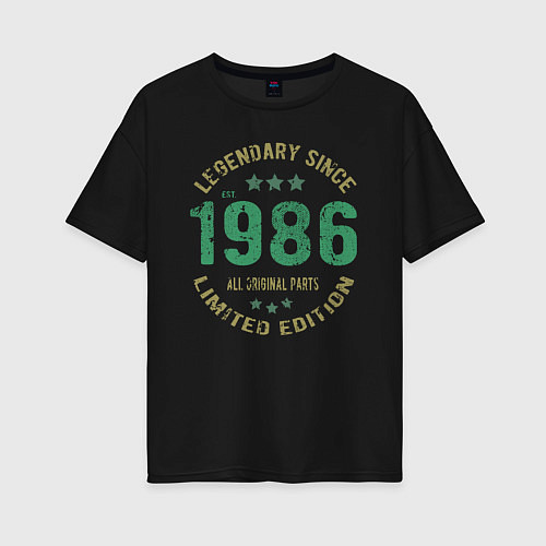 Женская футболка оверсайз Легенда с 1986 года / Черный – фото 1
