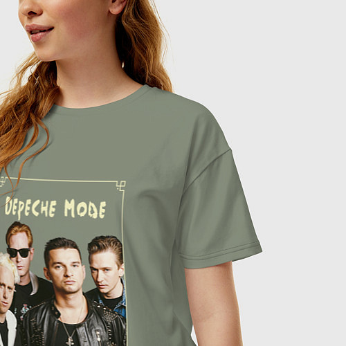 Женская футболка оверсайз Keep Calm and Enjoy the Silence - Depeche Mode / Авокадо – фото 3