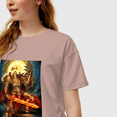 Женская футболка оверсайз Император человечества / Пыльно-розовый – фото 3