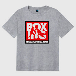 Футболка оверсайз женская Boxing team russia, цвет: меланж