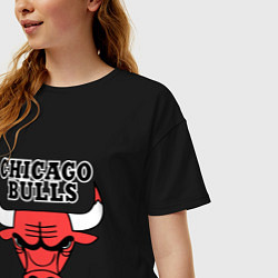 Футболка оверсайз женская Chicago Bulls, цвет: черный — фото 2