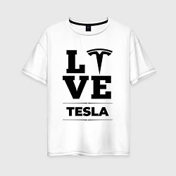 Футболка оверсайз женская Tesla Love Classic, цвет: белый