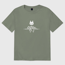 Футболка оверсайз женская Stray ровный логотип, цвет: авокадо