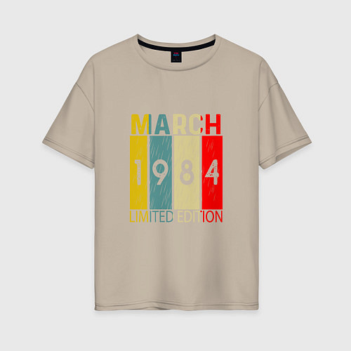 Женская футболка оверсайз 1984 - Март / Миндальный – фото 1