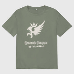 Футболка оверсайз женская Дети императора хаос винтаж лого, цвет: авокадо